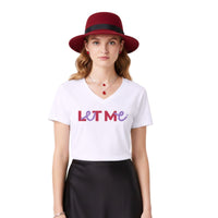 Let Me Logo V-Neck T-Shirt | (Multicolor)